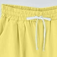 thumbnail image 4 of Womens Shorts Summer Plus Size High Waisted Lacing Beach Pocket Knee Length Cargo Gym Bike Pull On Jogger Yellow Short Pants Sizes 2XL, 4 of 6