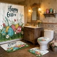 thumbnail image 4 of Easter Clearance! YZEGDCH Easter Shower Curtains Set of 4, Eggs Curtain with Non-Slip Washable Bath Rugs Toilet Lid Cover for Bathroom, 72"x 72" Waterproof Fabric Bath Curtain, 4 of 6