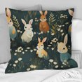 thumbnail image 1 of Designart "Rabbit Forest Adventure IV" Animal Throw Pillow - Farmhouse Pillow For Couch - Insert And Pillows Covers For Bedroom Decor, 1 of 5
