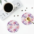 thumbnail image 4 of Lsque Lilies Flowers Pattern 4" Drink Coasters Set of 4, PVC Leather Absorbent Coasters, Table Coaster Set Decorative Coffee Cup Coasters Housewarming Gift -Round Shape, 4 of 6