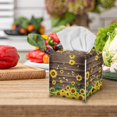 thumbnail image 3 of ZUXONGSY Sunflower Square Tissue Box Cover Wood PU Leather Tissue Box Cover Stylish Tissue Box Cover Decorative Tissue Box Cover for Bathroom,Car,Bedroom, Hotel, Office, 3 of 7