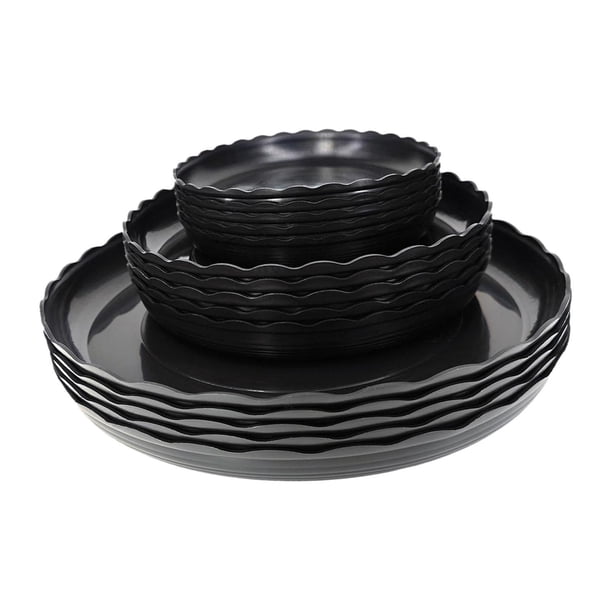 15 piezas de platillos para plantas, bandejas para plantas, bandejas de drenaje para macetas de patio, Negro
