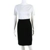 Pre-owned|Escada Couture Womens Velvet Trim Metallic Woven Pencil Skirt Black Size EU 42