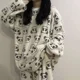 thumbnail image 4 of Ropa de dormir gruesa con forro polar para mujer, camisón de Panda bonito para otoño e invierno, ropa de franela para el hogar, ropa de maternidad cómoda para el hogar, 4 of 5