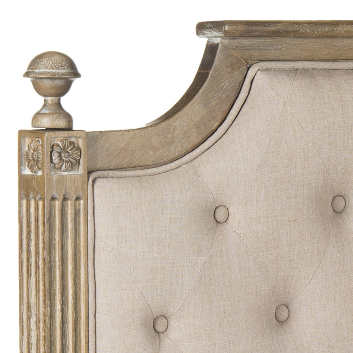SAFAVIEH Rustic Wood Tufted Upholstered Headboard, Queen, Taupe