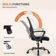 thumbnail image 3 of Kadyn Home Office Chair with Adjustable Footrest, 360° Rolling Swivel Ergonomic Study Chair with Adjustable Height and Armrest, Black, 3 of 6