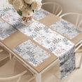thumbnail image 2 of Ambesonne Botanic Table Runner & Placemats, Floral Leaves Herbs Doodle, Placemat 4 pcs + Runner 12"x90", Mauve Taupe and Blue Grey, 2 of 2