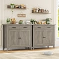 thumbnail image 4 of Homfa Kitchen Storage Cabinet, Sideboard Buffet Coffee Bar with 2 Drawers and 2 Doors for Dining Room Living Room, Gray, 4 of 7