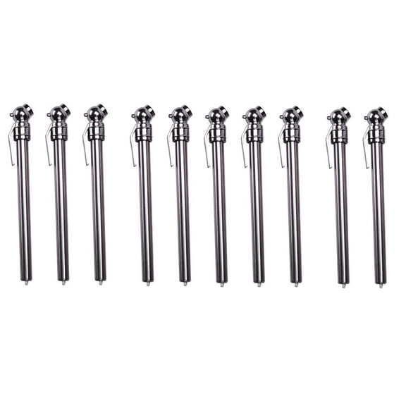 10 Pack Pencil Tire Pressure Gauge 5-50 PSI Universal for Car Motorcycle Bicycle,10 * Tire Pressure Gauge,silver