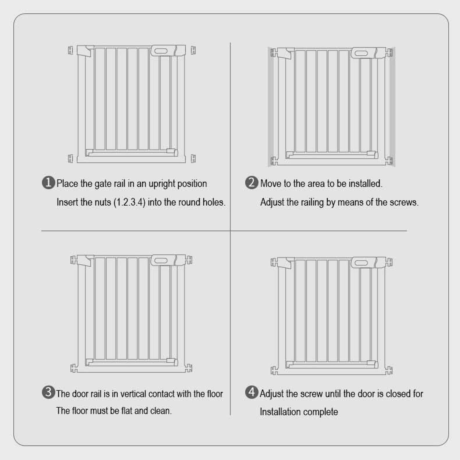Gamvdout Stair Gate for Dogs, Wide 75-82Cm Metal Safety Gate, Tall 76Cm Pet Fence, for Doorways Hallways/White/Upgrade