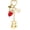 B, variant on Gold Bubble Initial Letter Keychain with Strawberry Bee Daisy Charms