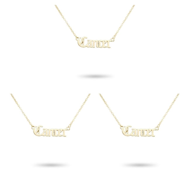 Qarigey Retro inglés letra doce signo del zodiaco amistad collar Ins único cómodo encanto DIY colgante cáncer oro Type1 NO1