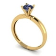 thumbnail image 2 of 0.5 ct Round Cut Simulated Blue Sapphire Solitaire Engagement Ring for Women in 18K Yellow Gold, 2 of 5