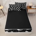 thumbnail image 4 of Homewish Happy Halloween Ghost Zipper Twin Comforter Sets with Fitted Sheet and 2 Pillowcases,Tiny Dot Print Zipper Bedding Set,Black White,Black Reversible,4 Pieces, 4 of 7