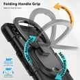 thumbnail image 4 of ELEHOLD Rugged Case for Samsung Galaxy Tab A11 2025,8.7-inch, Three-Layer Protection with Screen Protector Portable Folding Handle Grip 360° Rotating Kickstand Bracket Shockproof Cover,Black, 4 of 7