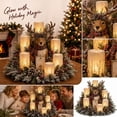 thumbnail image 2 of Christmas Lighted Centerpiece, Flameless Candle Glow Reindeer Table Decor with LED Candles, Frosted Greenery Holiday Accents, 2 of 5