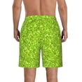 thumbnail image 3 of Yiaed Lime green glitter Print Men's Swim Trunks with Lining Quick Dry Sports Shorts Beach Shorts Boardshorts-3X-Large, 3 of 5