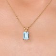 thumbnail image 3 of Gem Stone King 14K Yellow Gold Sky Blue Aquamarine Pendant Necklace for Women | 0.80 Cttw | Gemstone March Birthstone | Octagon 7X5MM | With 18 inch Chain, 3 of 6