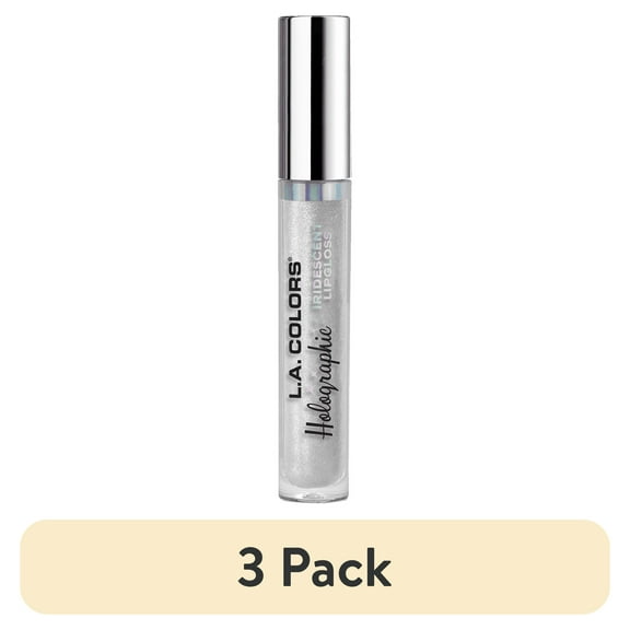 (3 pack) L.A. COLORS Moisturizing High Shine Holographic Shimmer Lip-gloss, Diamond, 0.14 fl oz