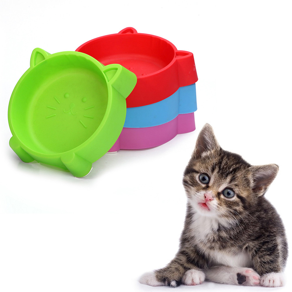 Pet Enjoy Cute Cat Food Bowls,Cartoon Cat Face Shaped Pet Food Bowls