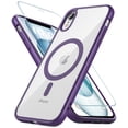 thumbnail image 1 of Hensinple - Funda magnética con protector de pantalla para iPhone XR, color morado, 1 of 7