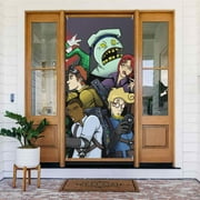 The Real Ghostbusters Door Cover Decorated Banner Tapestry Home Decoration Holiday Party Supplies Door Banner Porch Sign Banner 72.8 x 35.4 Inch