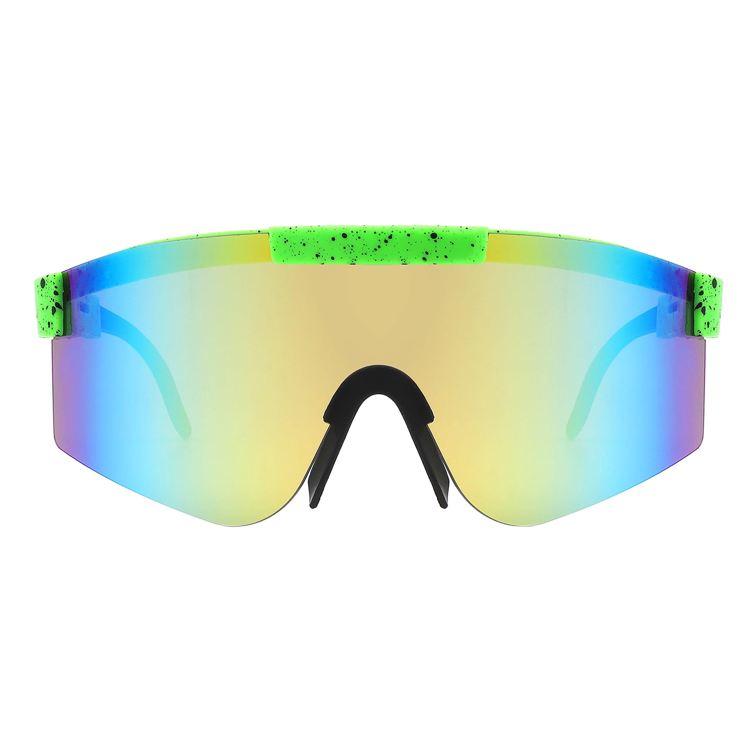 Sports Shield Sunglasses Half Rim Adjustable Temples Light Weight UV