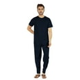 thumbnail image 1 of Inkmeso Solid Nightwear Set For Mens Tshirt And Pants Pajama Set Short Sleeve Pjs Loungewear Set, 1 of 8