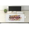 thumbnail image 2 of Animal Computer Mouse Pad, Watercolor Style Portrait of Leopard Glasses Splashing Paint Artwork, Rectangle Non-Slip Rubber Mousepad X-Large, 35" x 15" Gaming Size, Orange Brown Pink, by Ambesonne, 2 of 2