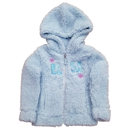 

Disney Frozen Toddler Girls Elsa Faux Fur Fuzzy Furry Icy Blue Sweatshirt 2T