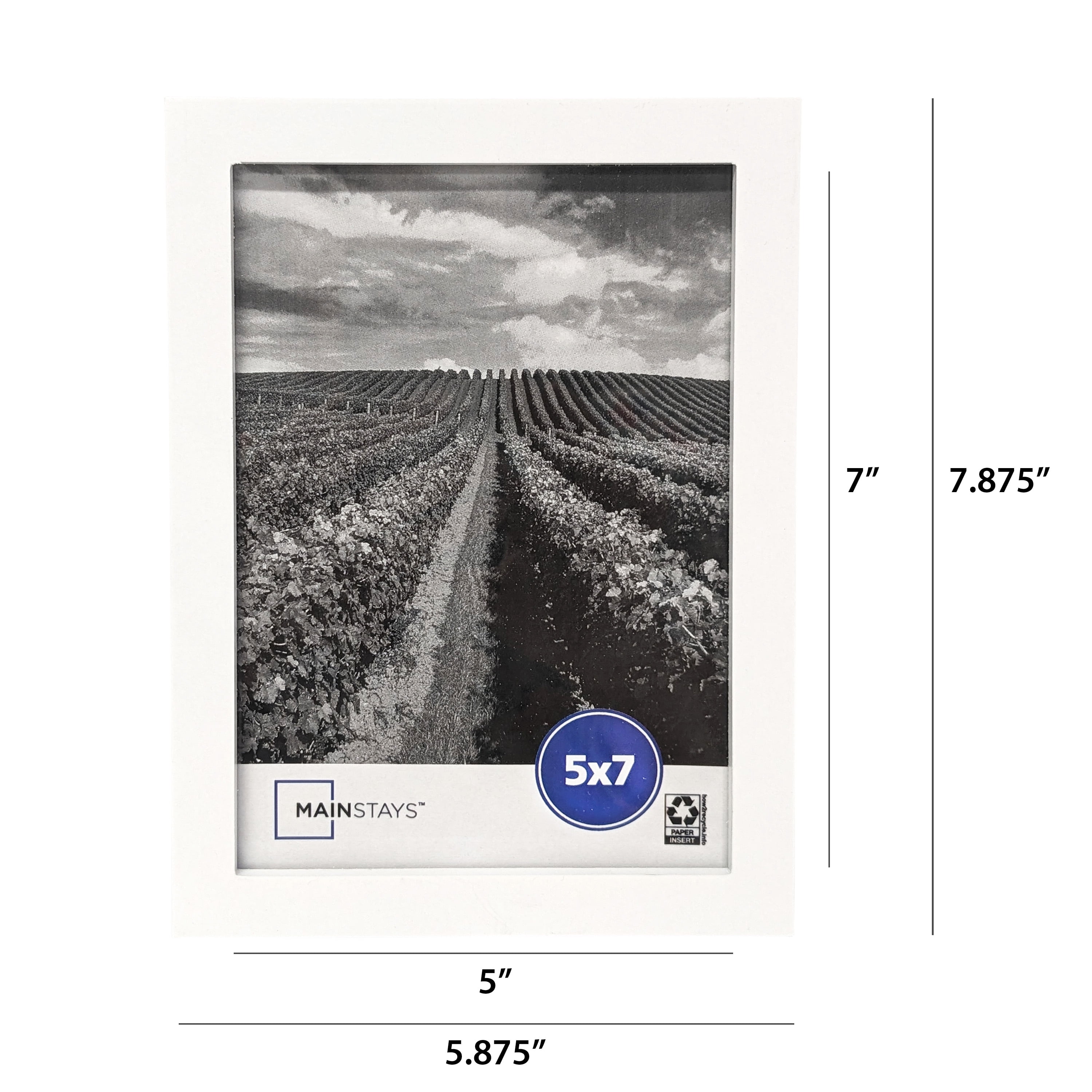 (2 pack) Mainstays - 5x7 Picture Frame - White Gallery Linear Program Tabletop & Wall Photo Frame, Set of 3