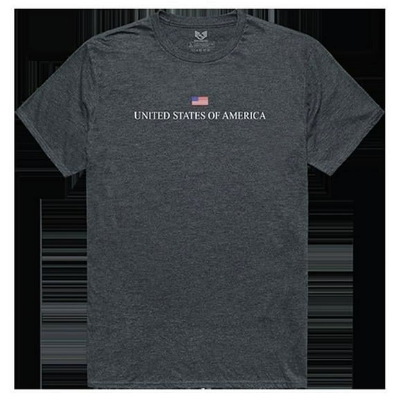 USA Relaxed Graphic Tee Shirt, Heather Charcoal - 2XL