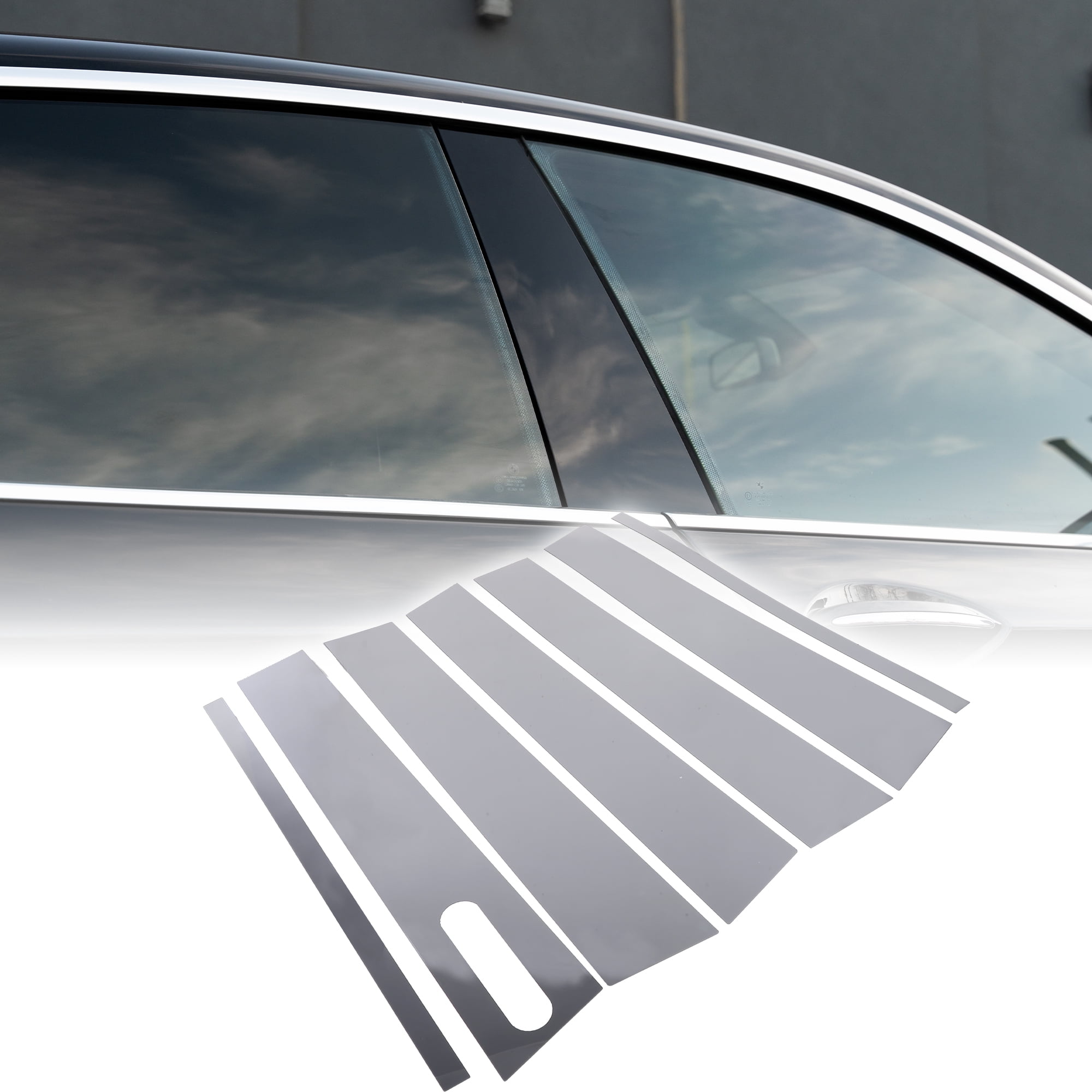 Unique Bargains 7Pcs Door Pillar Window Trim For Ford Explorer 02-10 Chrome Silver Tone