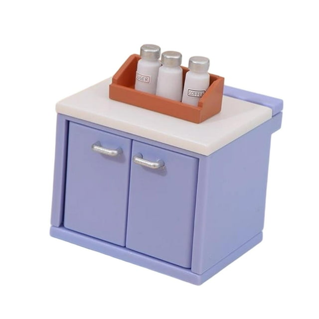 Siruishop 1/12 Meubles de Cuisine Mini Meubles de Maison de Cuisine Mini Modèle de Comptoir pour Artisanat Micro Paysage Jeu de Rôle Modèle DIY Cadeau table Réservoir de Sel