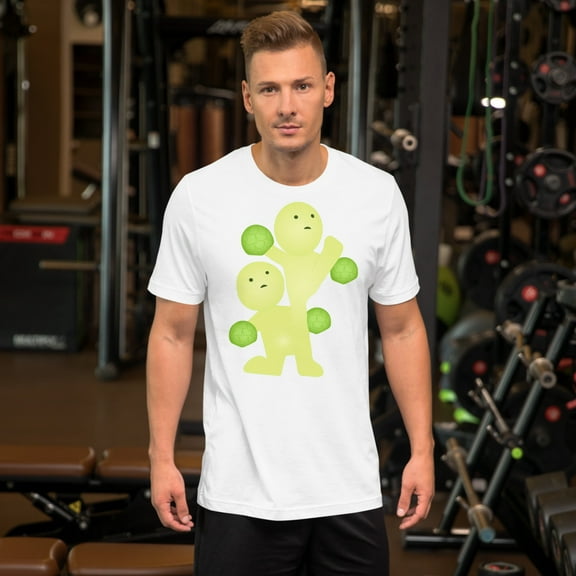 Unique Green Artichoke-Inspired Character T-Shirt | Fun and Playful Graphic Tee | Quirky Cute Design for Artichoke Lovers (White, M)