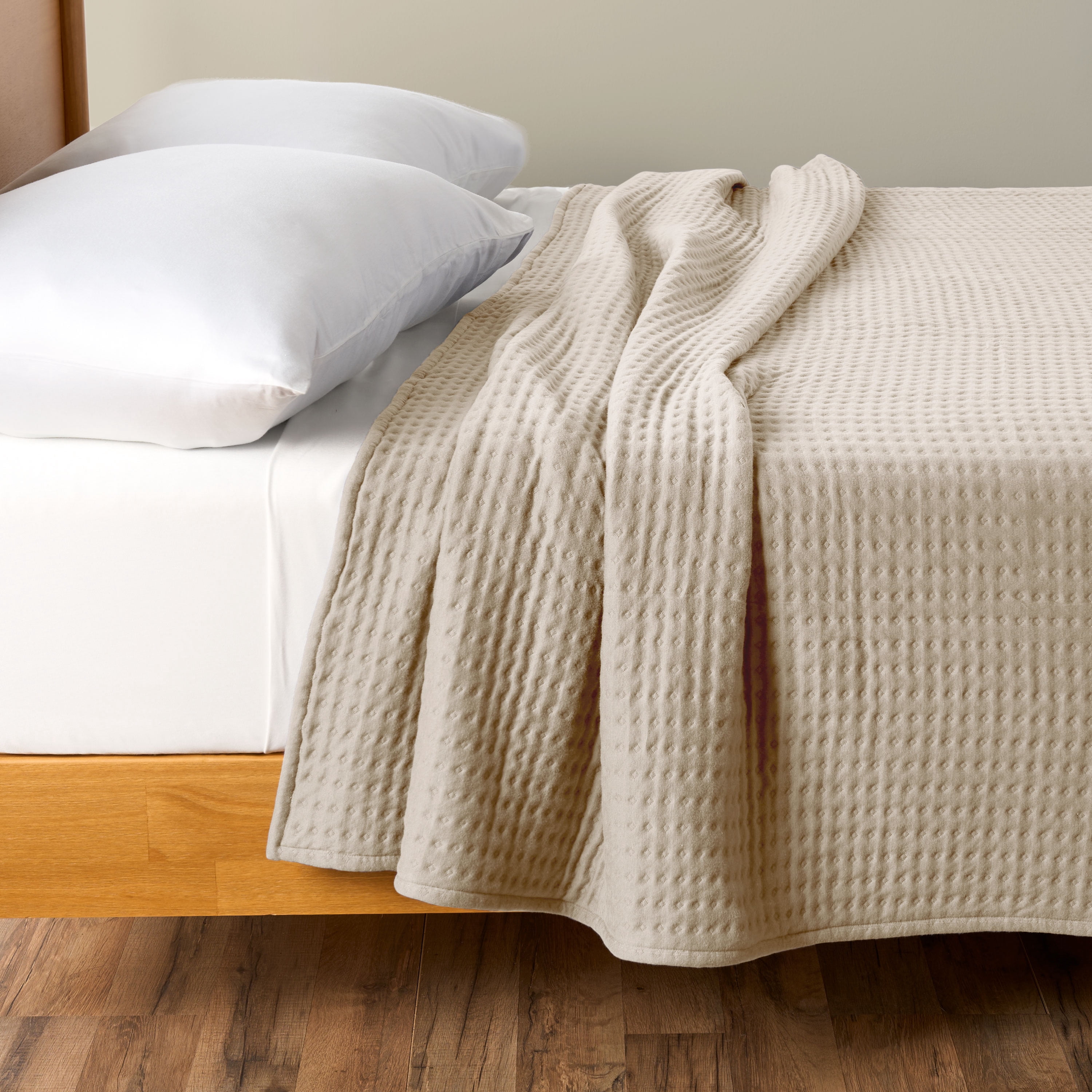 Allswell Cotton Crinkle Blanket, Cream Glaze, Full/Queen