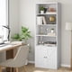 thumbnail image 2 of 71.4 - pulgada industrial - style six - layer de madera estante con doors, estilo rural style para exposición y almacenamiento rack, 2 of 10