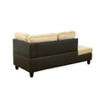 thumbnail image 3 of MAYEERTY Beige & Brown 3-Piece Lint & PVC Couch Warm Two-Tone Inviting Living Room, 3 of 12