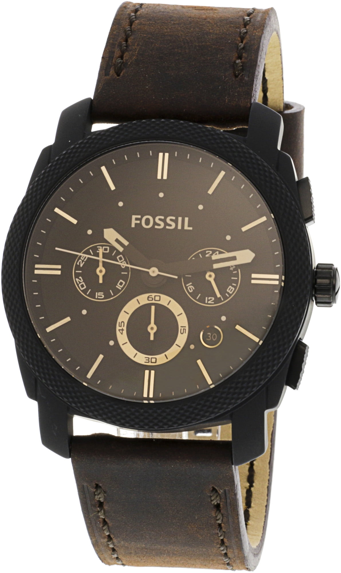 Fossil Men's Machine FS5251SET Grey Leather Swiss Parts Chronograph ...