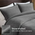 thumbnail image 3 of Cotton Bedding Set, 3PCS King/Cal King Twill Washed Duvet Set, Grey Comforter Set,Cotton Bed In A Bag, Household Supplies & Décor Bedding Bedding Sets 3PCS King/Cal King Twill Washed Duvet Set, 3 of 21