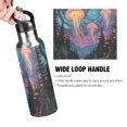thumbnail image 4 of Yayeee 33oz Insulated Water Bottle Double Wall Stainless Steel with Flip Straw Lid, Psychedelic Jellyfish, 4 of 7