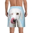 thumbnail image 3 of Naloa Puppy Licks Nose Men's Beach Shorts, Surfing shorts, Swim trunks, Quick Dry Swim Trunks for Surfing Beach Fun - 3X-Large, 3 of 9
