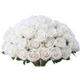 thumbnail image 1 of Rosas artificiales Jefuzh, 30 unidades, flores de seda blanca, 1 of 7