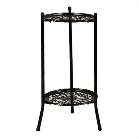 Two-Layer Elegant Metal Plant Stand Shelf Potted Plant Holder Modern Tall Plant Pot for Indoor Outdoor Decor B