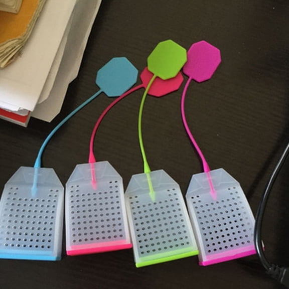 WRISTBIQUE 14Pcs Tea Mug Infuser Loose Leaf Filtering for Tea Cups Silicone Blue Easy Opening and Closing Design