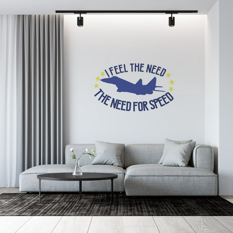 Removable Home Art F-5 E Tiger II Aircraft Decor Design Vinyl Wall Decal |  11 x 20 Adhesive Bedroom Living Room Top Gun Movie Quotes Sticker