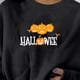thumbnail image 5 of Sudaderas gráficas de Halloween para las mujeres de moda CREWNECK PODER FIT CASTOS Casual manga larga Lindo suéteres sueltos suéteres calabazas negras m Yinane Sudaderas, 5 of 6