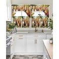 thumbnail image 4 of Retro Rooster Swag Curtains for Living Room/Bedroom Windows, Farmhouse Watercolor Animals Sunflower Kitchen Curtains and Valances Set 36 Inch Length, Light Filtering Swags Valance Curtain Panels, 4 of 5