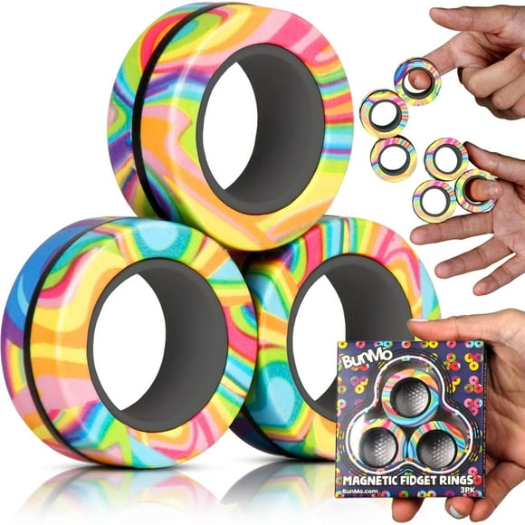 Fidget Toys Adults - Magnetic Fidget Rings - Spin, Connect & Play - Addictive Fidget Toy for Boys & Girls