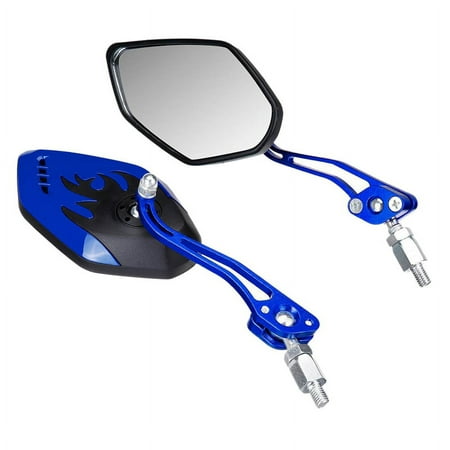 2PCS/Set Universal Motorcycle Rearview Mirrors Motorbike 360 Degree Rotation Motorcycle Motorbike Scooter Side Mirrors 8 / 10Mm Black+Blue